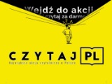 Żółty plakat promujący akację czytaj.pl. Na plakacie napis "Czytaj.pl".
